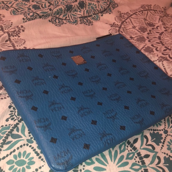 MCM Other - Authentic MCM Zip Pouch- Navy with Black Logo